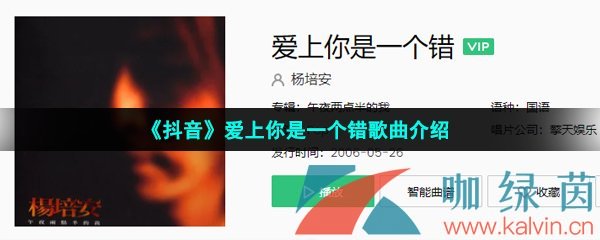 《抖音》爱上你是一个错歌曲介绍